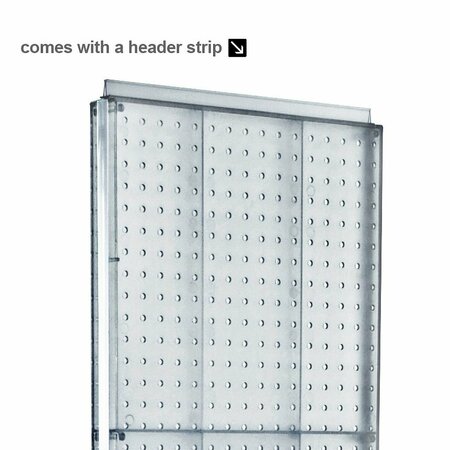 Azar Displays Two-Sided Pegboard Floor Display on a Silver Round Non-Revolving Base 700440-CLR